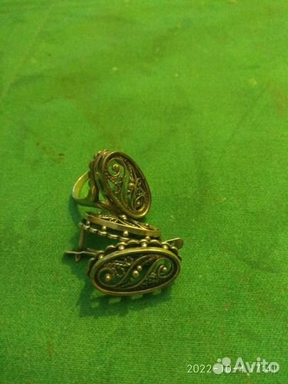 Комплект кольцо и серёжки