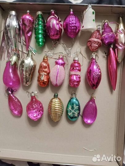 2 набора лота стеклянных елочных игрушек СССР