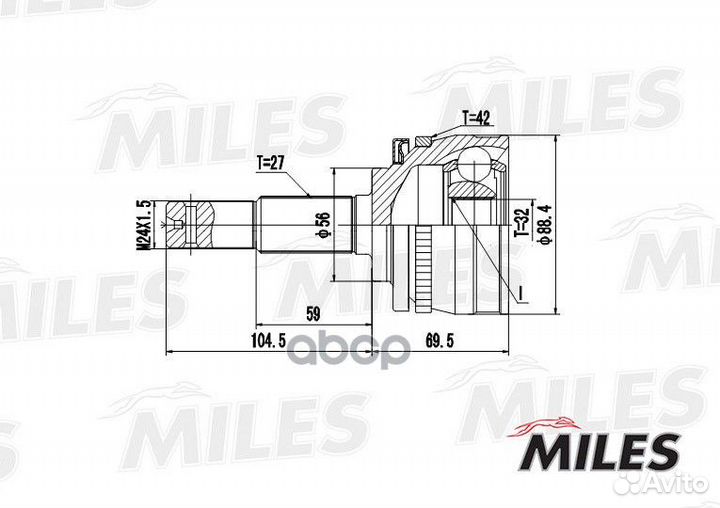 Шрус nissan primera P10/bluebird IV T72/T12 1.8