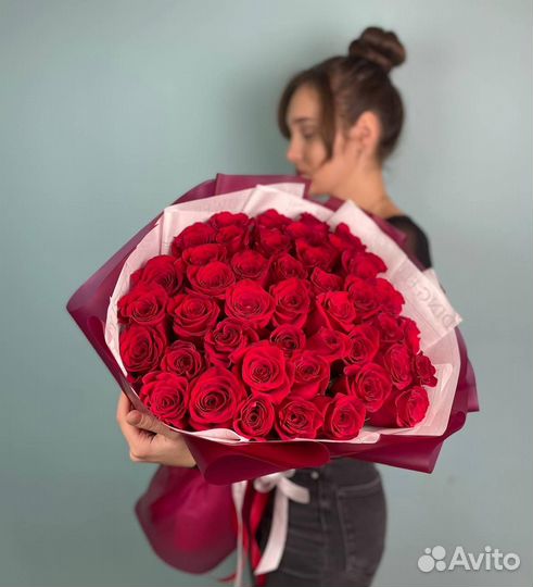 Букет 37 красных роз Цветы Красноярск