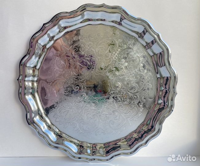 Поднос металлический ажурный большой 80е СССР