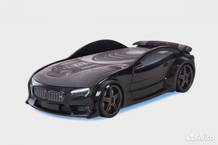 Детская кровать-машина Neo чёрная