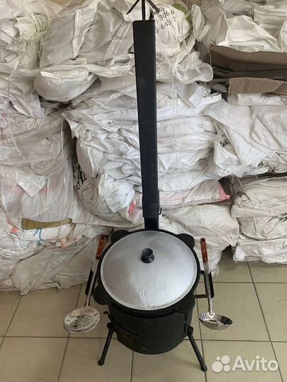 Казан8л+печь3мм с трубой+шумовка+половник