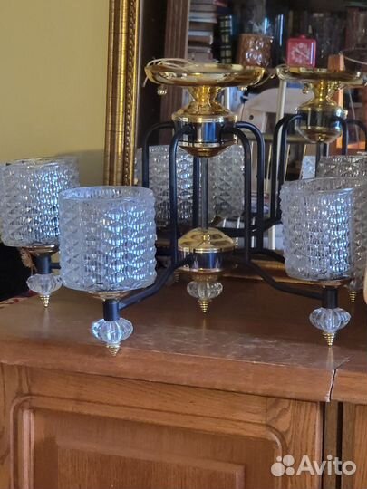 Люстры хрустальные, чешский хрусталь, винтаж СССР