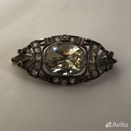 Серебряная брошь 875.Русские самоцветы