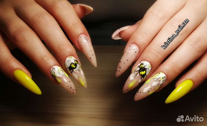 Маникюр гель-лак наращивание ногтей