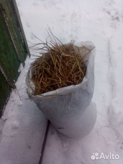 Солома в мешках