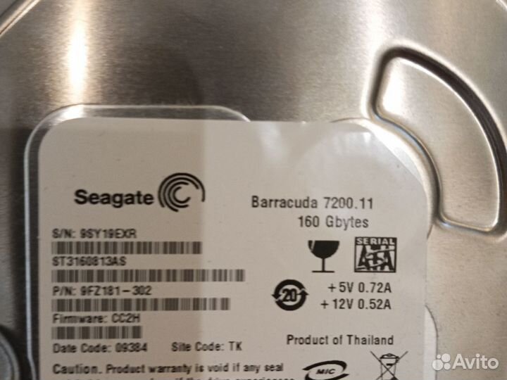 Жесткий диск Seagate 160gb с windows 10