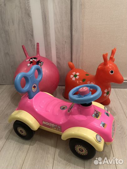 Машинка каталка, игрушка попрыгун, мяч попрыгун