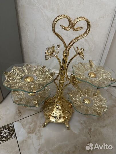 Хрустальная менажница для сухофруктов