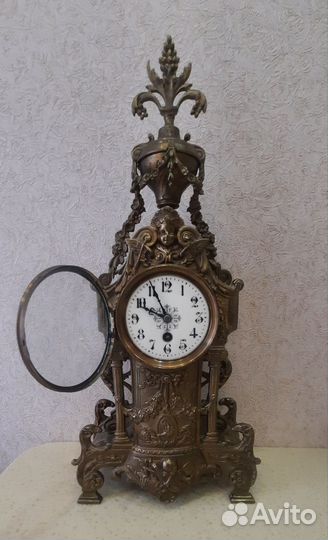 Часы каминные/ настольные с боем 19 век. франция
