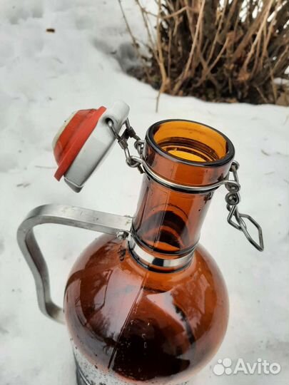 Бутыль стеклянная 3 литра с бугельной пробкой