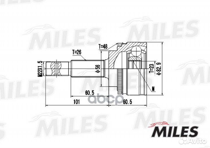 Шрус toyota avensis 1.8/2.0 97-01 нар.(ABS) ga2