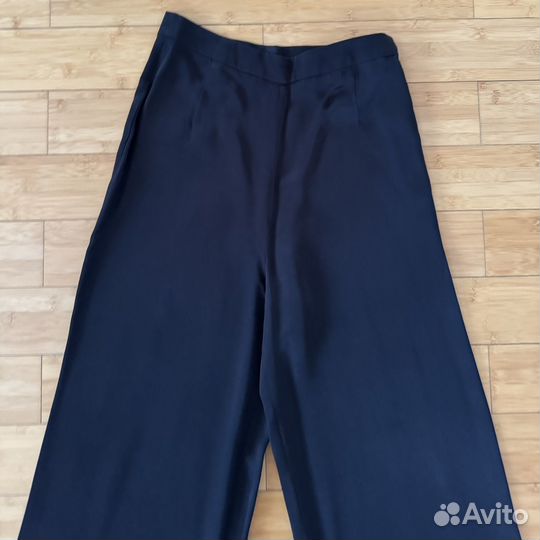 Шелковые брюки широкие HM черные