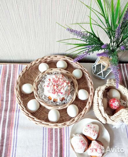 Пасхальный поднос тарелка курица декор