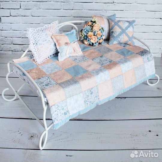 Текстиль для кукольного дома (одеяло/плед)