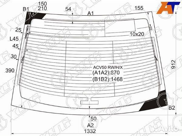 Стекло заднее toyota camry europe/russia