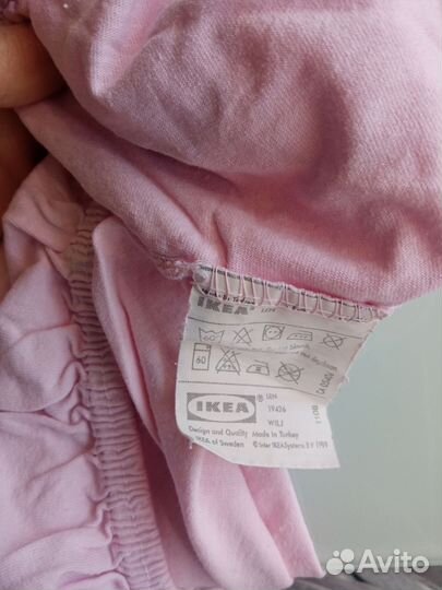 Простынь на резинке и наматрасник IKEA икеа