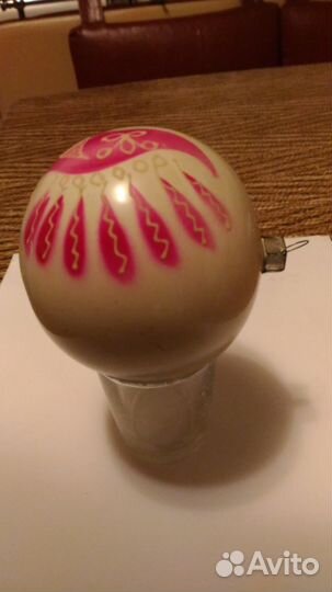 Елочные игрушки СССР шар толстое стекло редкий