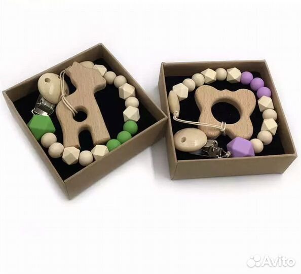 Держатель для соски пустышки деревянный