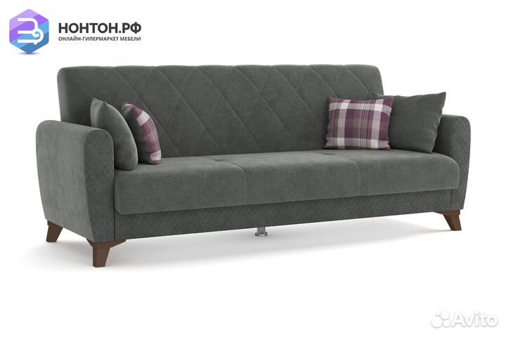 Диван книжка Эдвин 3-х местный темно-серый