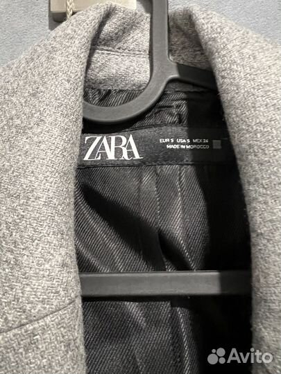 Пальто серое женское zara