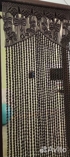 Штора макраме новая, цвет тёмный шоколад