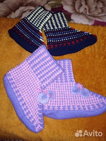 Вязанные сапожки и следки