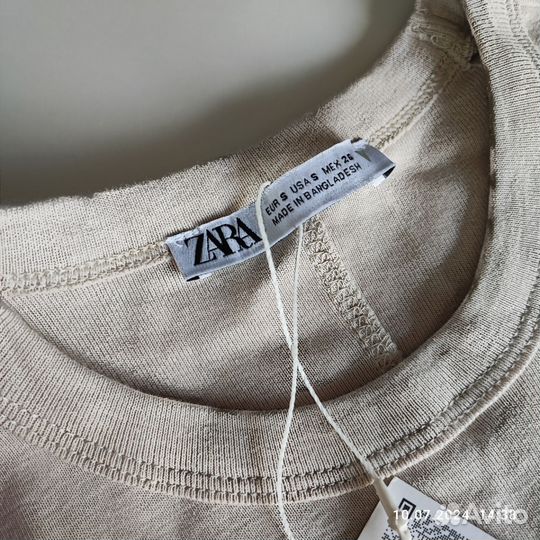 Футболка в молочном цвете Zara,XS/S