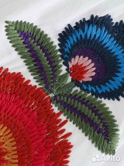 Платье вышиванка с вырезом