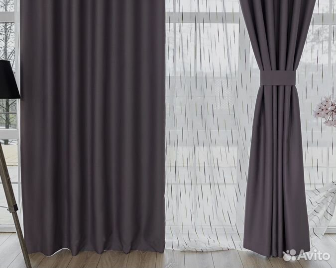 Портьеры блэкаут Амадео Темно-лиловый шторы
