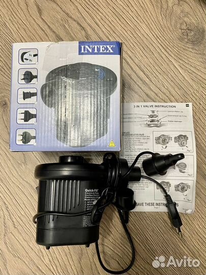 Надувной матрас двуспальный intex с электронасосом