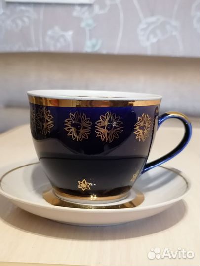 Чайная пара фарфор тонкий СССР
