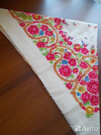 Павлопосадский платок. Тонкая шерсть. СССР