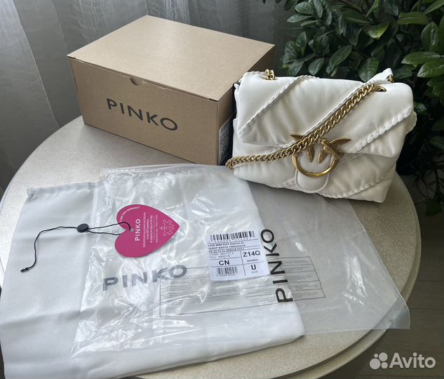 Сумка Pinko Puff Ruffle classic bag, white