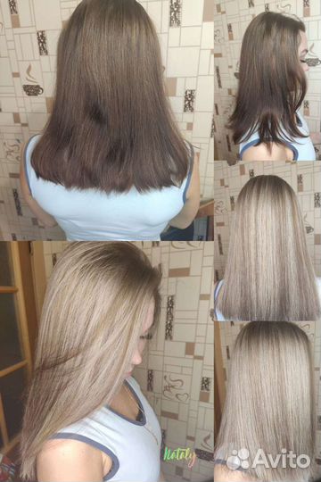 Стрижка женская,окрашивание волос,химия,бровист