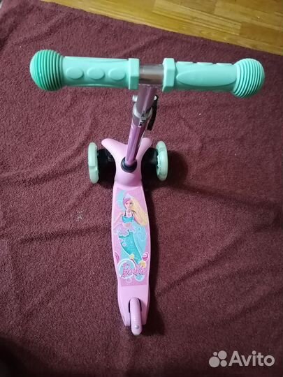 Самокат трехколесный Kreiss Barbie розовый