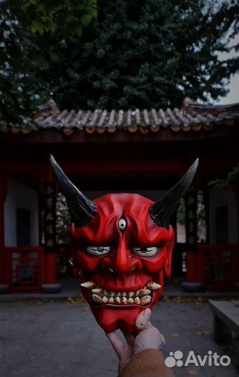 Красная Маска Они в японском стиле (на заказ)