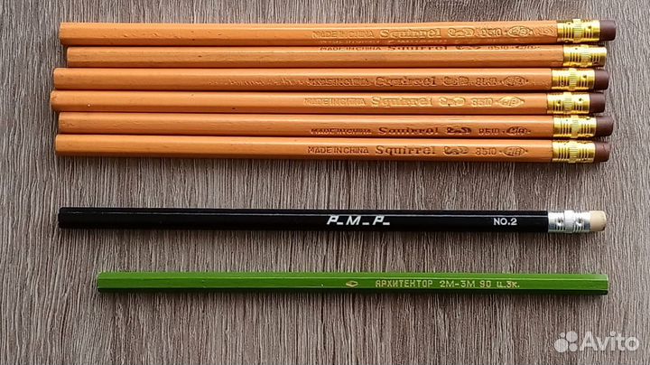 Карандаши эпохи СССР (56 штук), цветные и простые