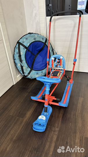 Снегокат с ручкой (ватрушка в подарок)