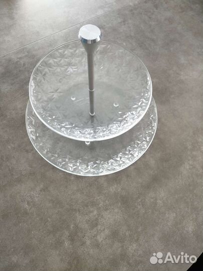 Ваза для фруктов на ножке хрусталь