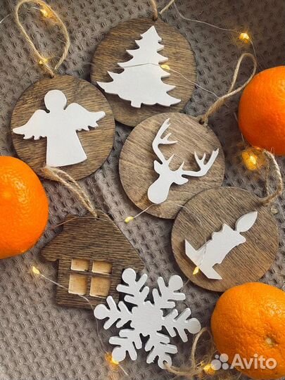Деревянные новогодние игрушки