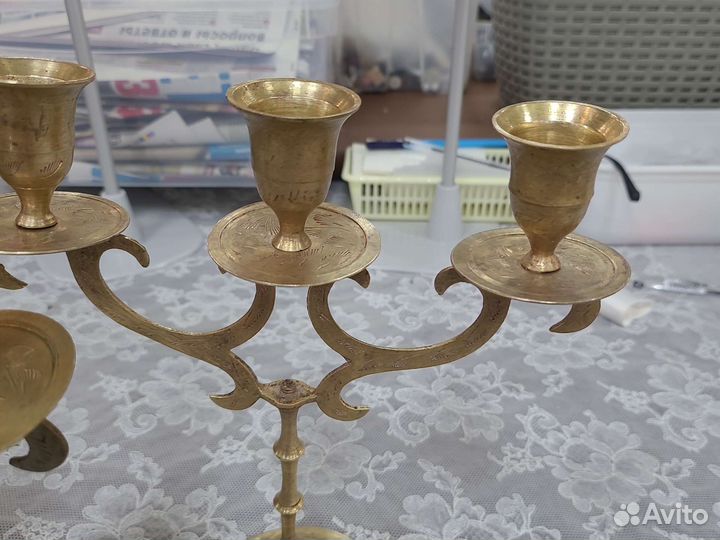 Подсвечник латунь индия пара