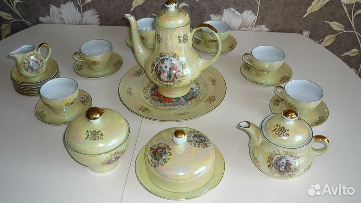 Чайно-кофейный сервиз Мадонна, ГДР, на 6 персон