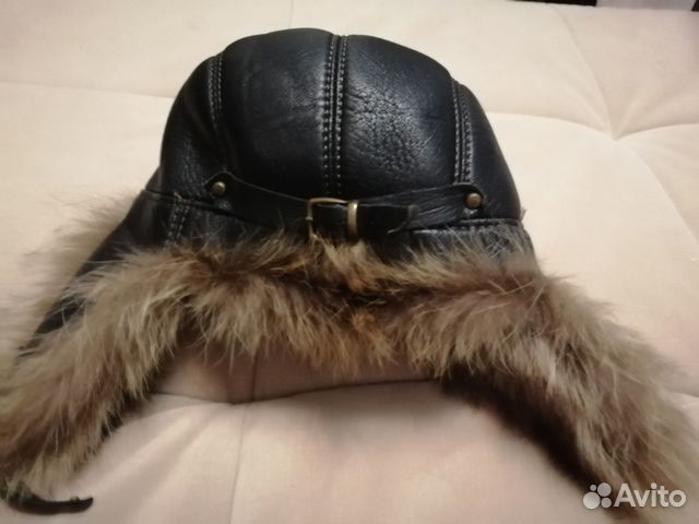 Шапка ушанка для мальчика Xl енот кожа
