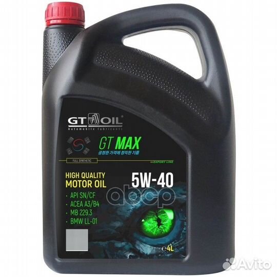 GT OIL MAX 5W-40 SN/CF Масло моторное синт. (4L