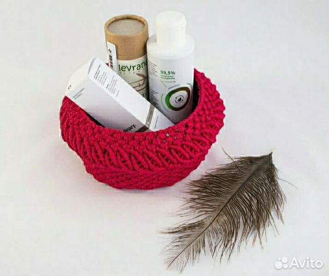 Корзина плетеная макраме