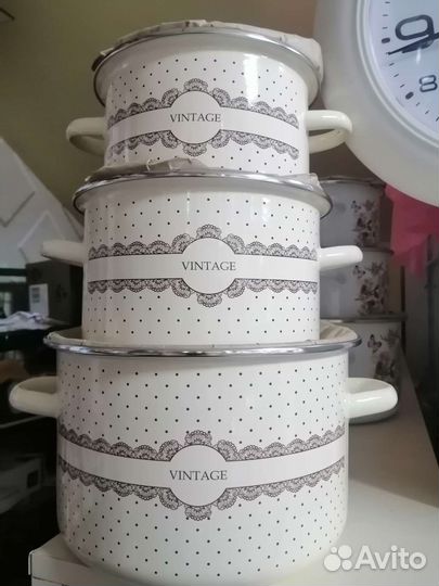 Наборы эмалированных кастрюль