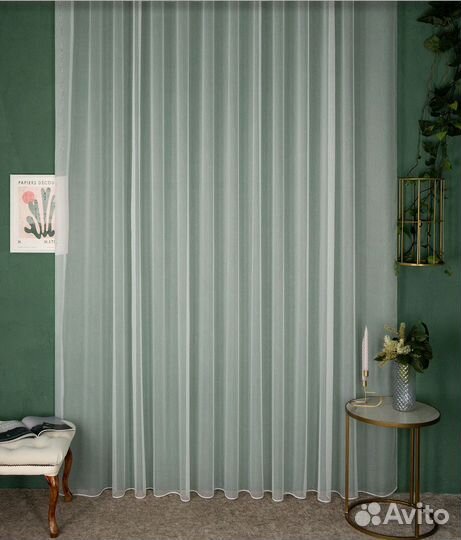 Тюль Бамбук молочный