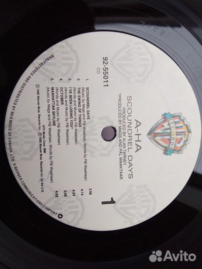Винил A-HA - Scoundrel Days 1986